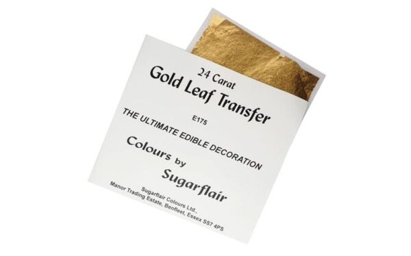 Jedlé zlato 24 karátové - fólia transfer 8x8 cm 1 ks - Sugarflair Colours