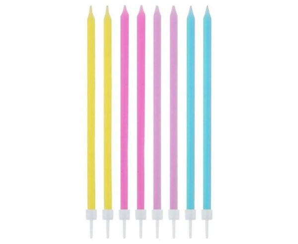 Narodeninové sviečky - pastelové dlhé,14,5 cm 16 ks - GoDan
